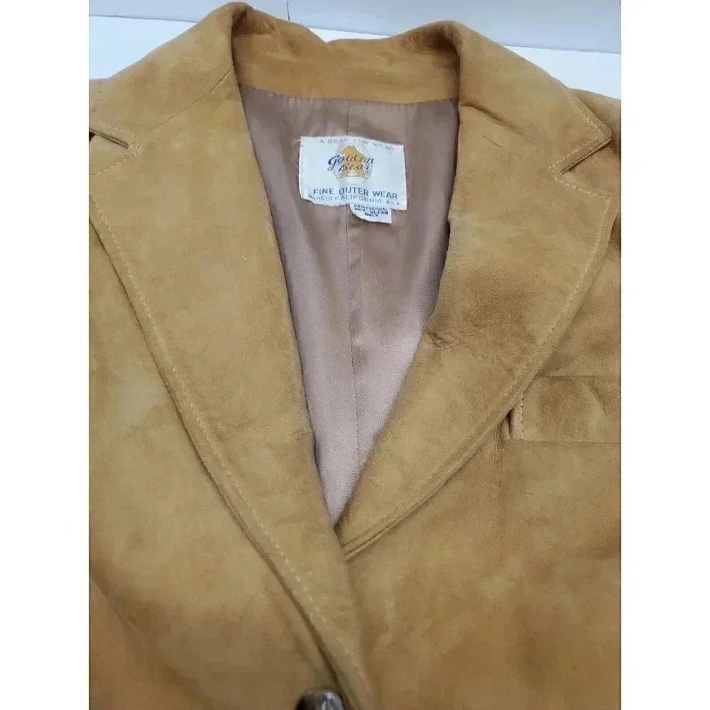 Vintage Golden Bear Suede Leather Jacket Men's Size 16 Made in USA - Picture 8 of 13